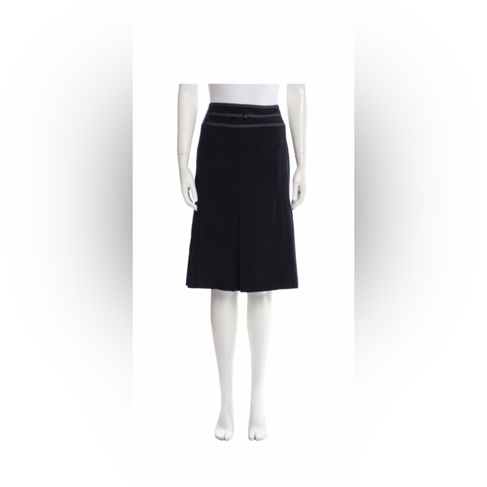 Vintage Escada Pleated Wool Skirt